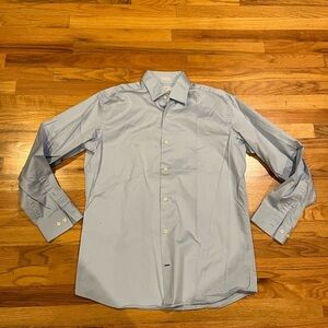 BANANA REPUBLIC Slim Fit Button Down Dress Shirt Blue Italy Fabric 15-15.5